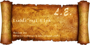 Ludányi Elek névjegykártya